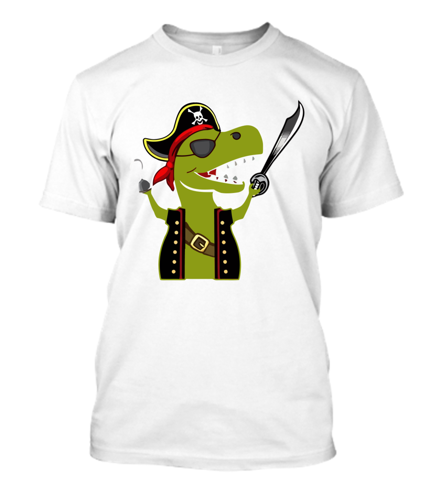 Pirate Dinosaur With Hook And Sword T-Shirt