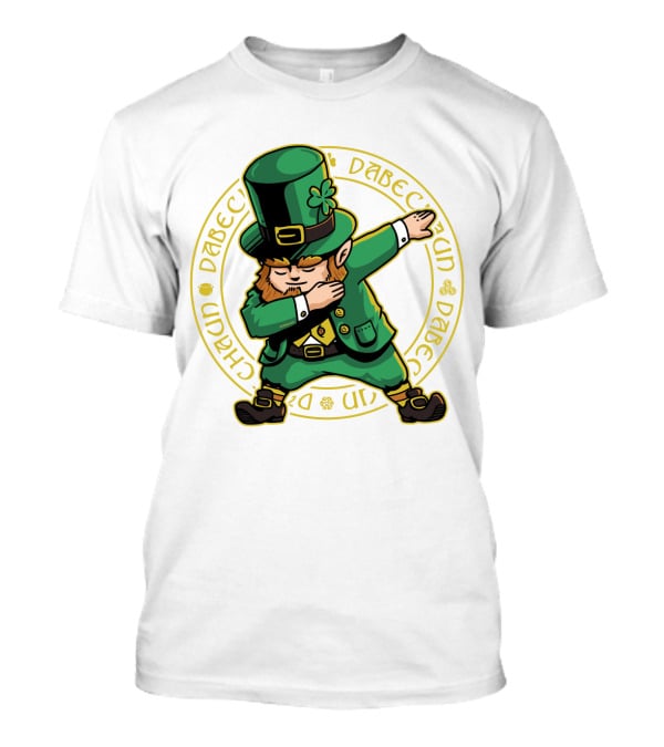 St Patrick's Day Dabbing Leprechaun With Shamrock Hat T-Shirt