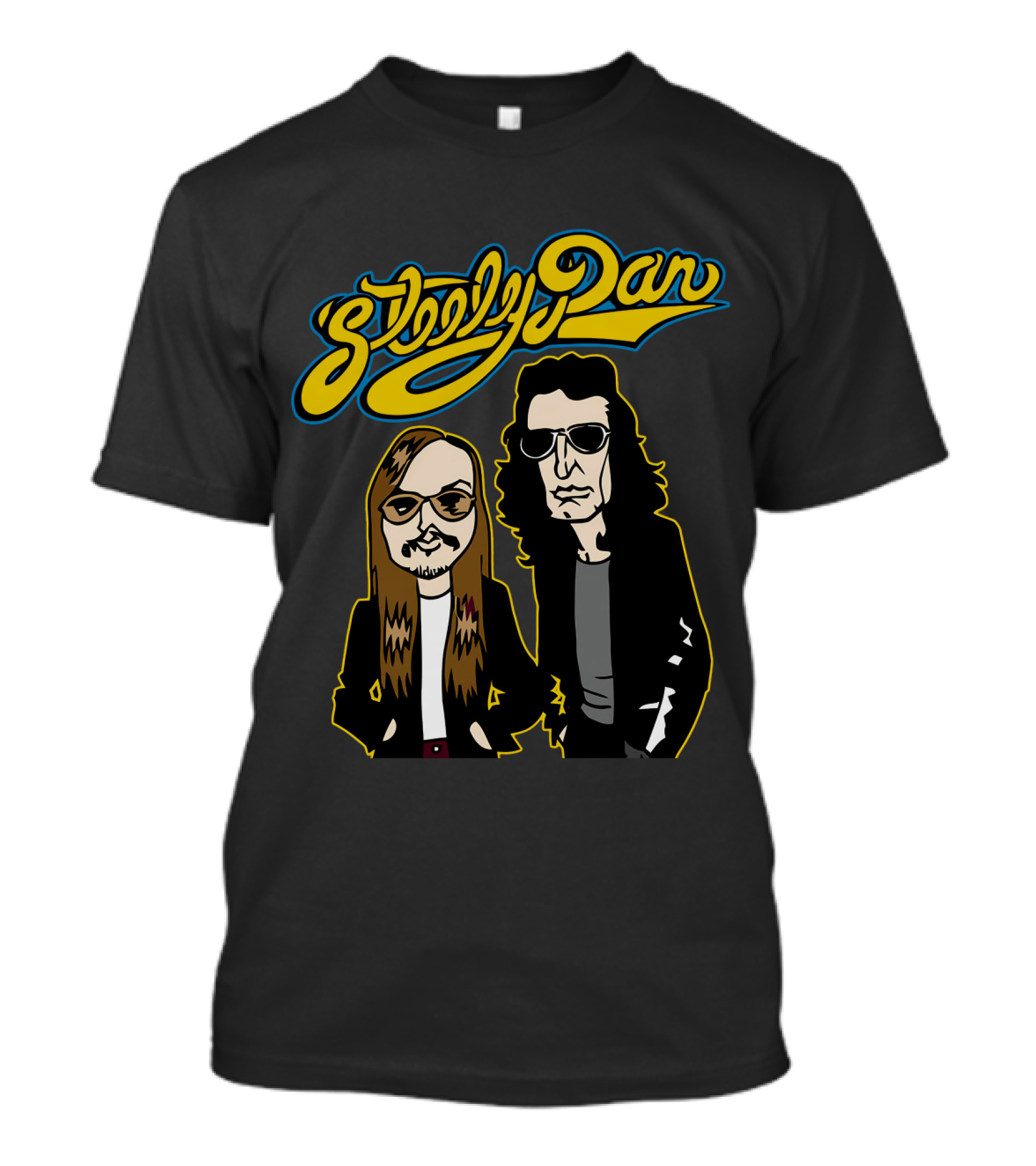 Steely Dan Cartoon Characters With Sunglasses And Long Hair T-Shirt