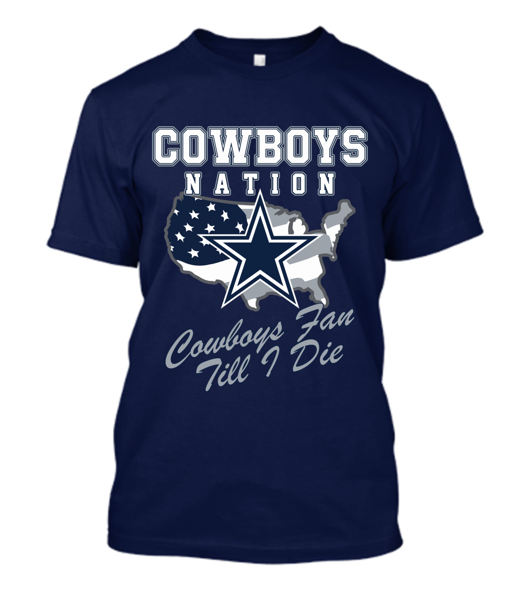 COWBOYS NATION Cowboys Fan Till I Die Star Map T-Shirt