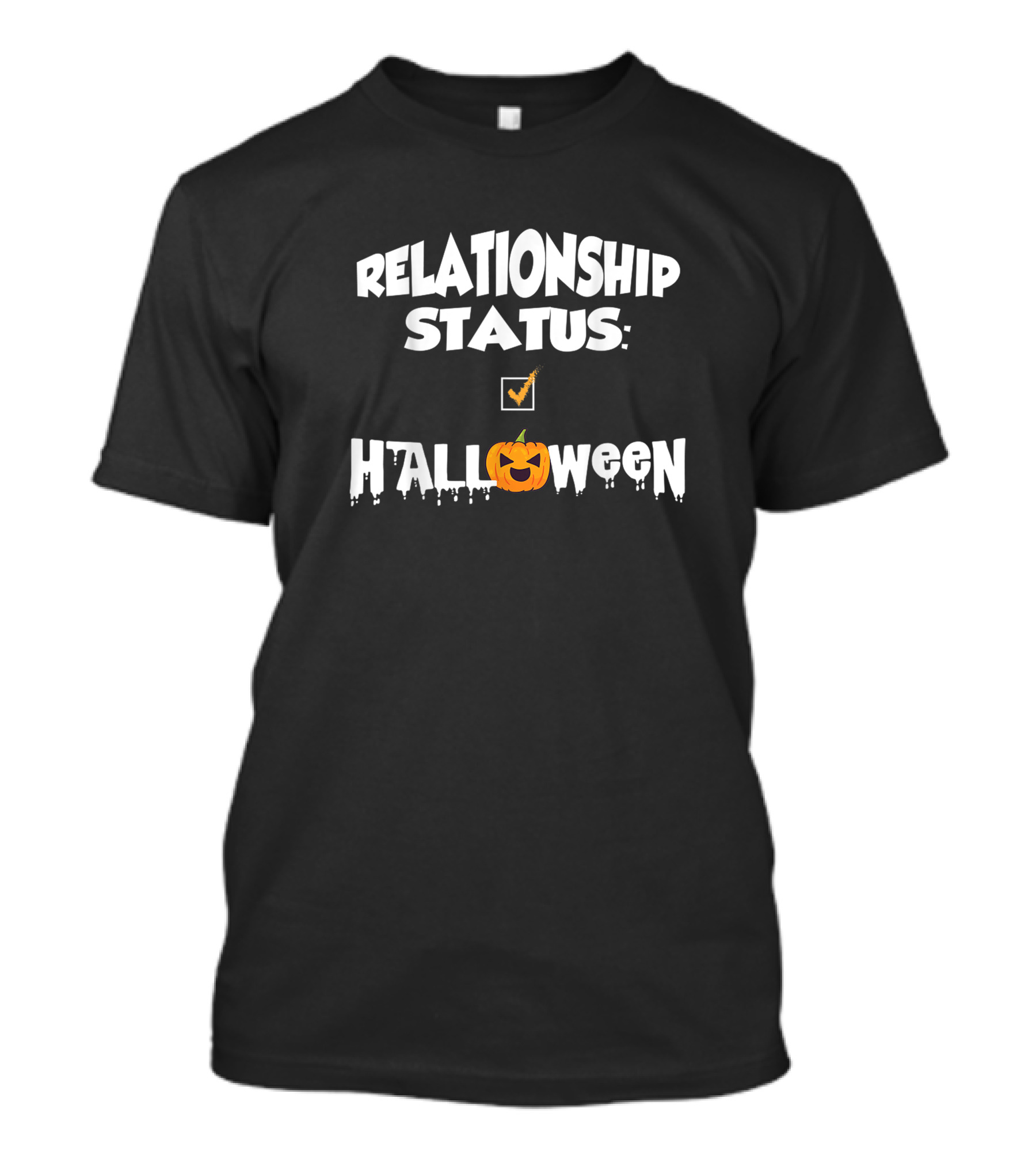 Relationship Status Halloween Pumpkin Checkmark T-Shirt