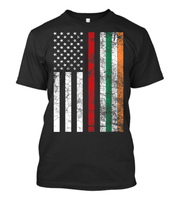Fireman Red Line American Flag Irish St Patrick's Day T-Shirt