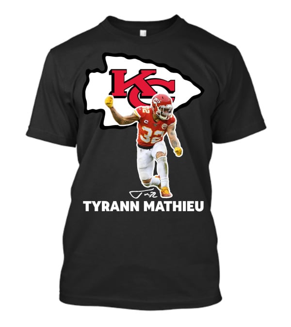 Tyrann Mathieu Kansas City Chiefs KC Football 32 Signature T-Shirt