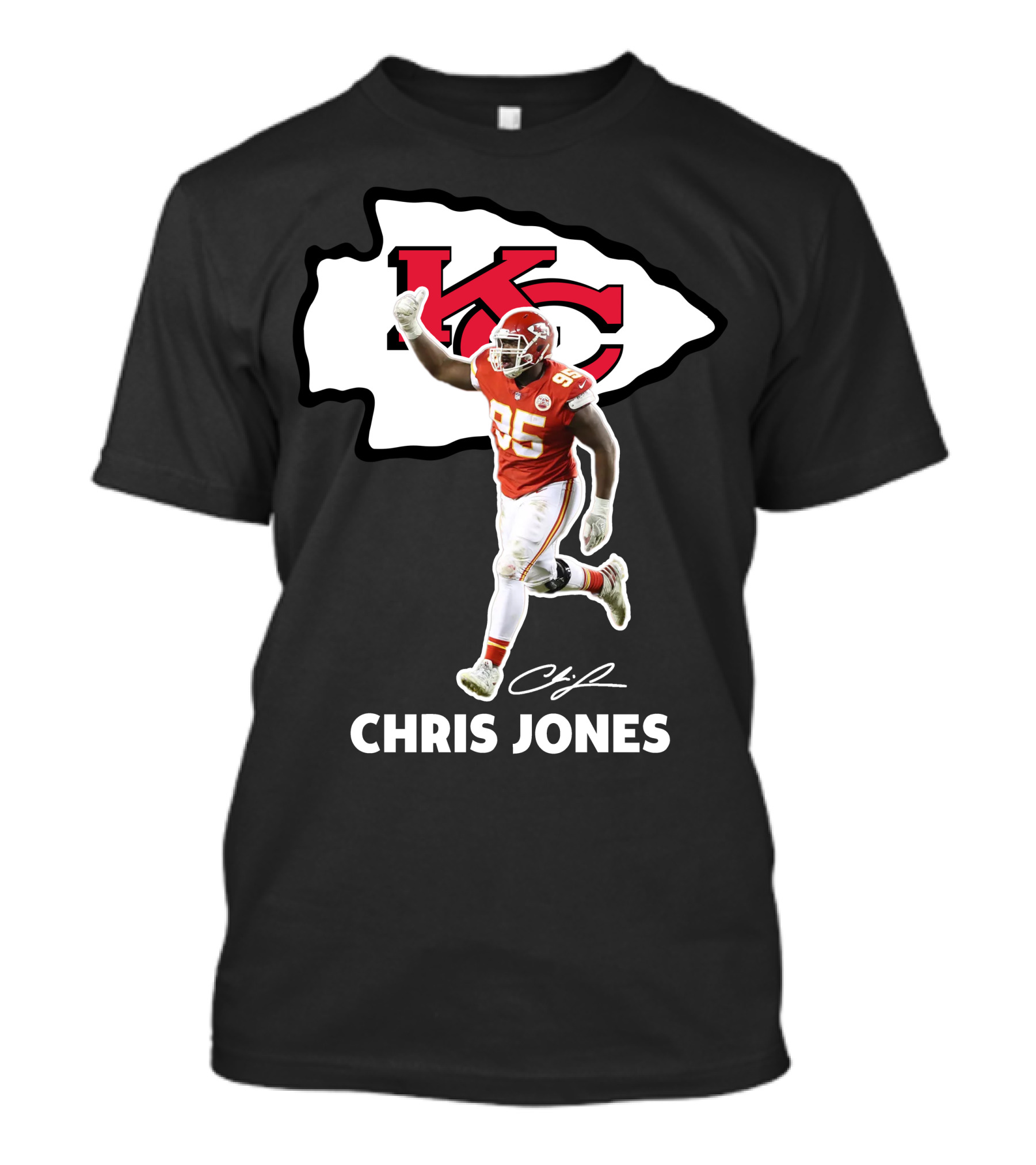 Chris Jones KC Chiefs Player 95 Signature T-Shirt