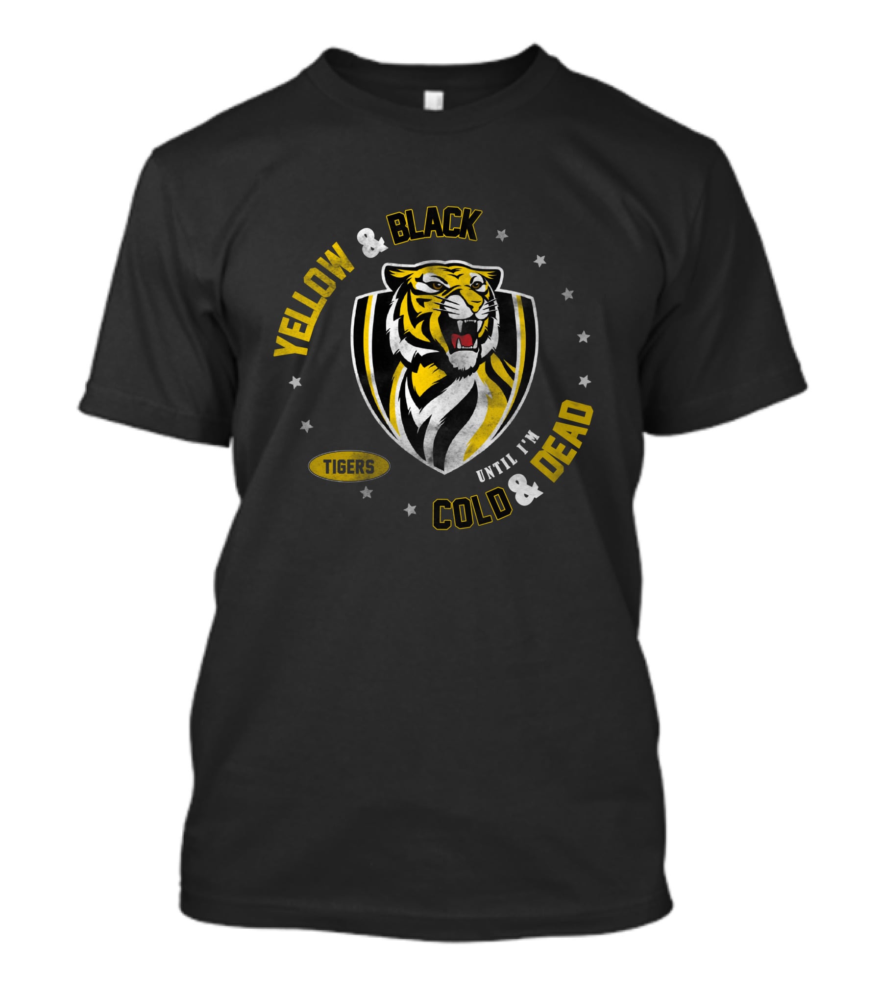 Yellow & Black Tigers Until I'm Cold & Dead T-Shirt