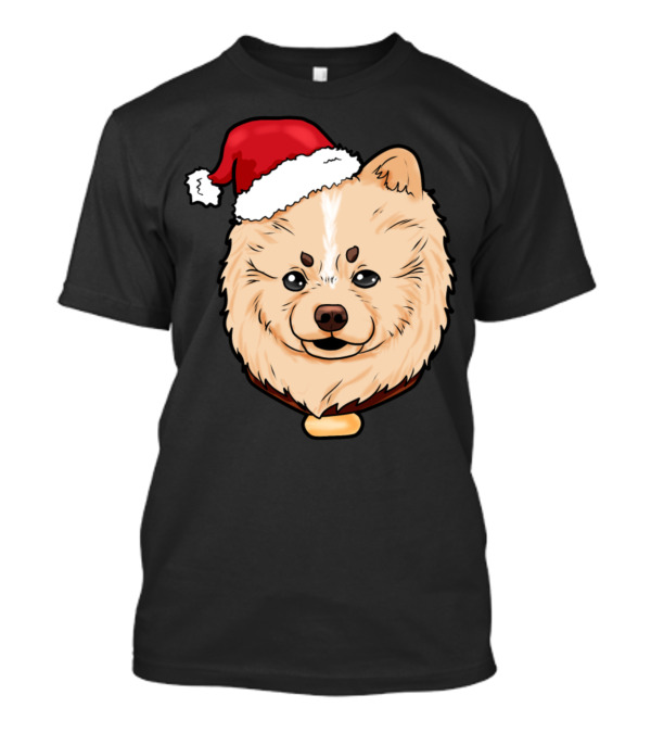 Pomeranian Dog In Christmas Hat T-Shirt