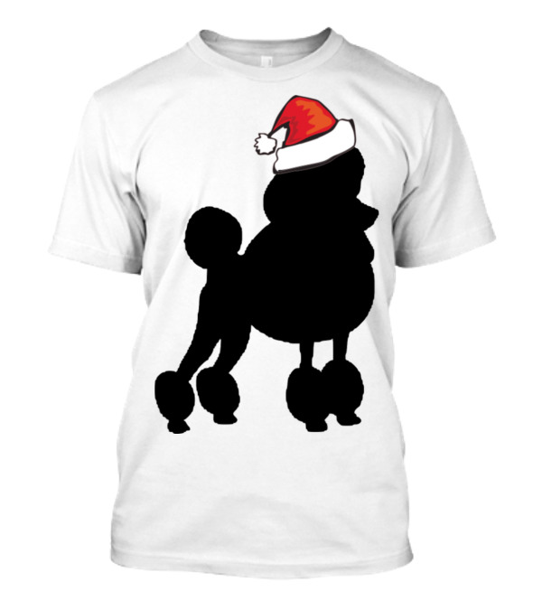 Poodle With Santa Hat Holiday Festive T-Shirt