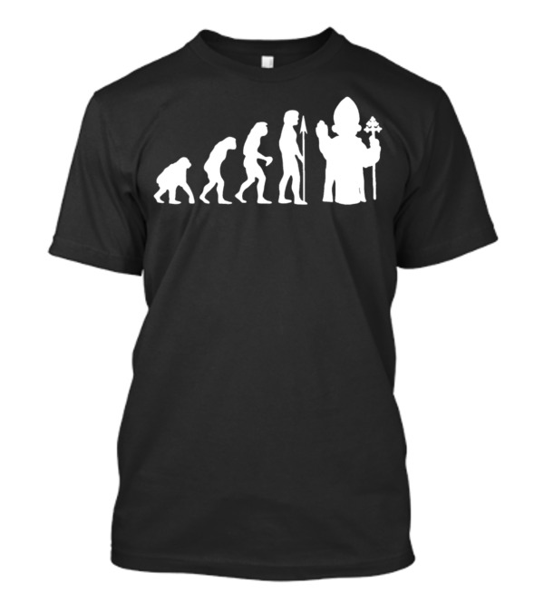 Pope Evolution Atheist Humor With Iconic Human Transition T-Shirt