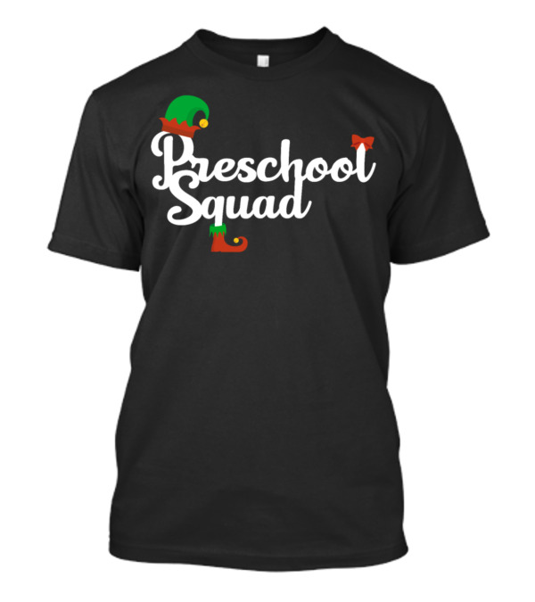 Preschool Squad Elf Hat And Shoe T-Shirt