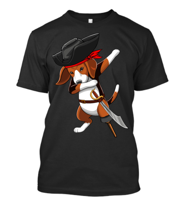 Pirate Beagle Dabbing With Viking Sword T-Shirt