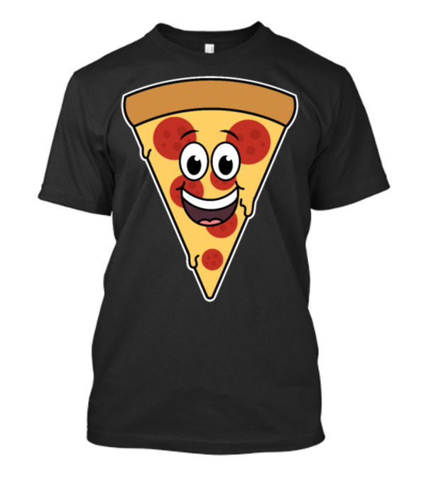 Happy Pepperoni Pizza Face Slice T-Shirt