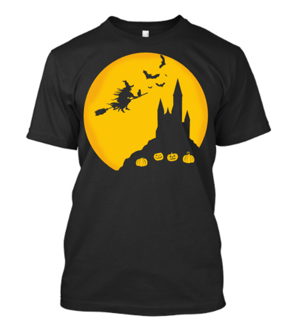 Halloween Boo Witch Pumpkins And Castle T-Shirt