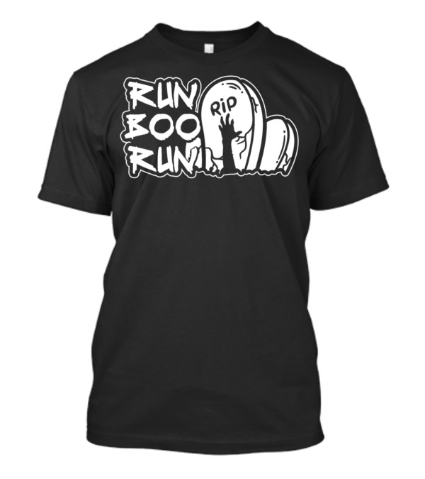 Run Boo Run Halloween RIP Ghost Tombstone T-Shirt