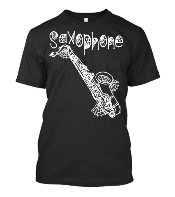 Saxophone With Cobwebs Halloween T-Shirt