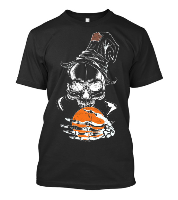 Skull Witch Halloween Pumpkin Glow T-Shirt
