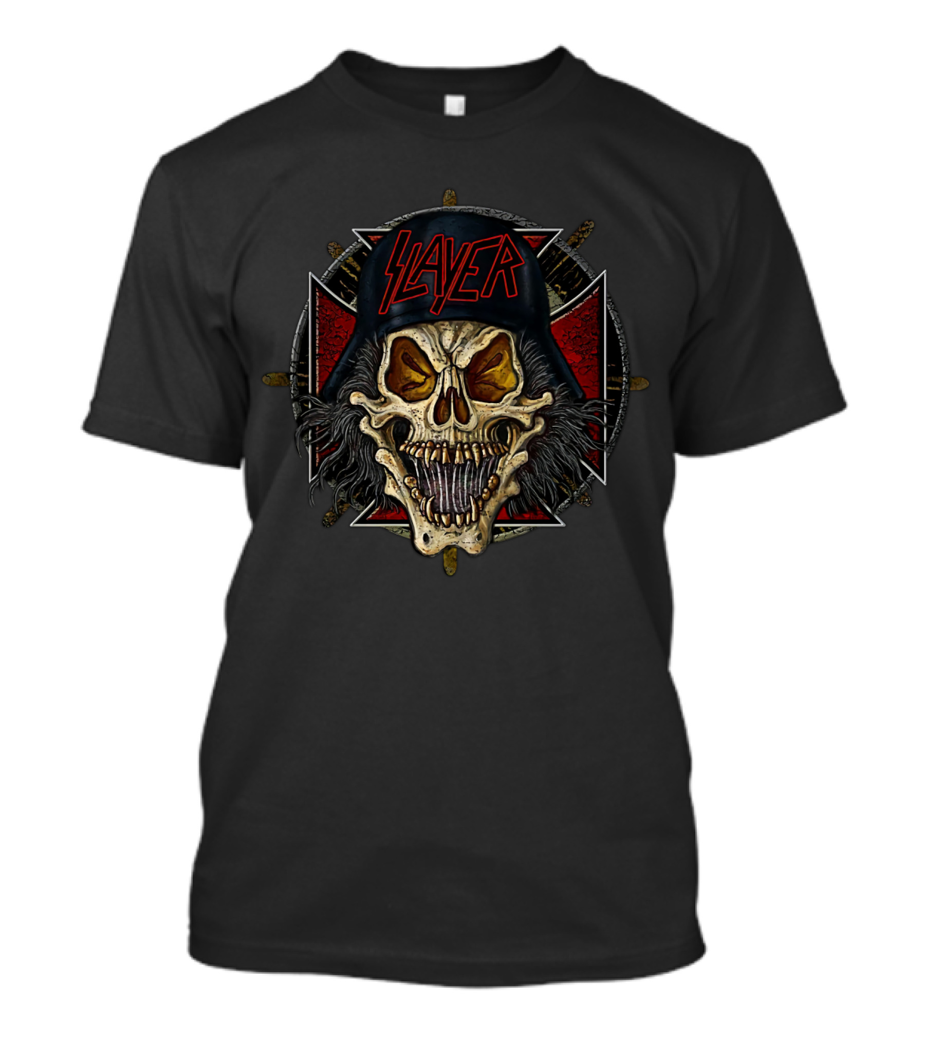 Slayer Skull With Red Pentagram Elements T-Shirt