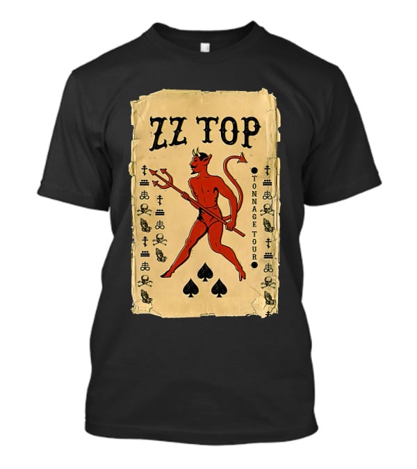 Zz Top Tonnage Tour Devil Playing Cards T-Shirt