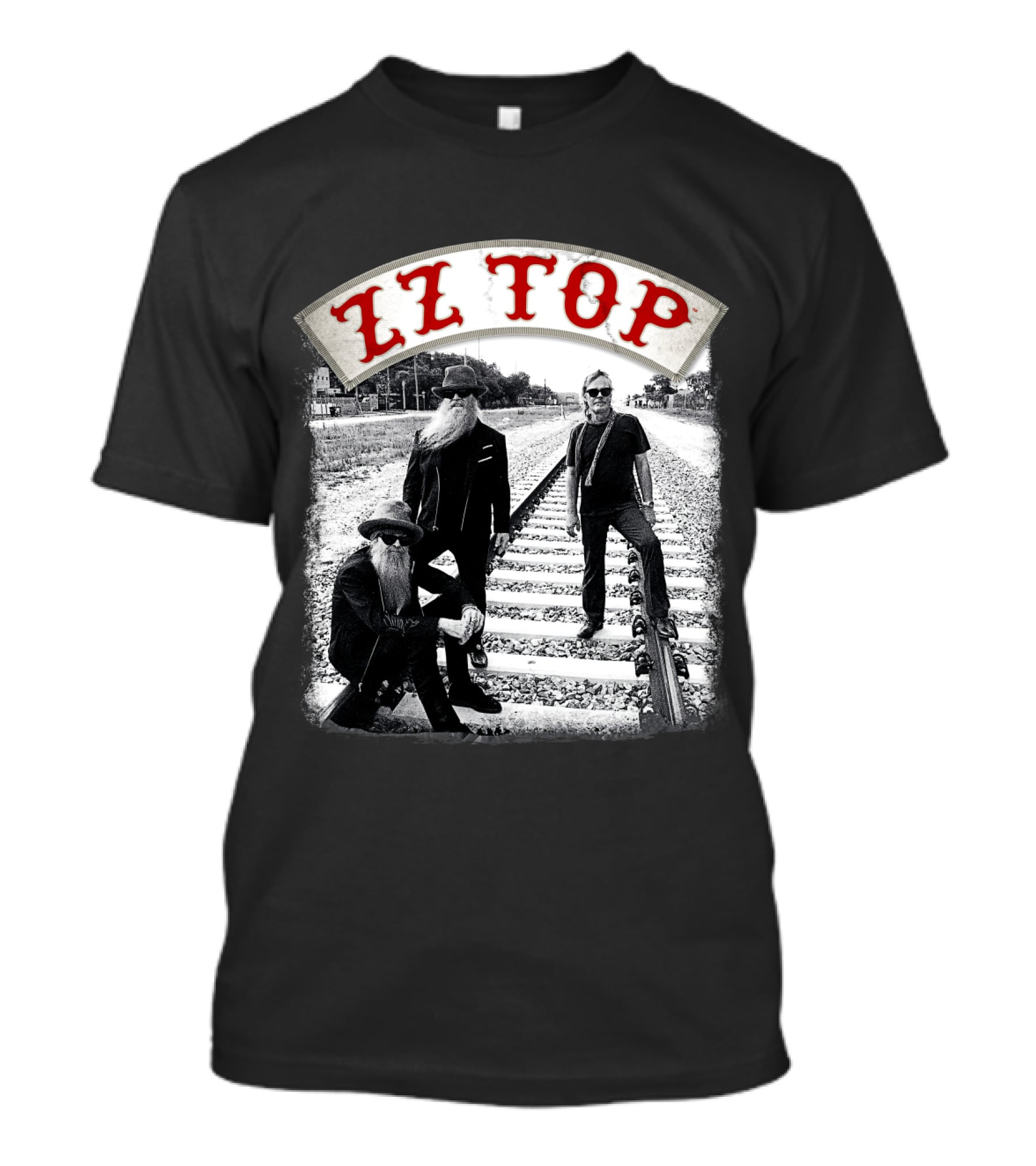 Zz Top Band On Railroad Tracks T-Shirt