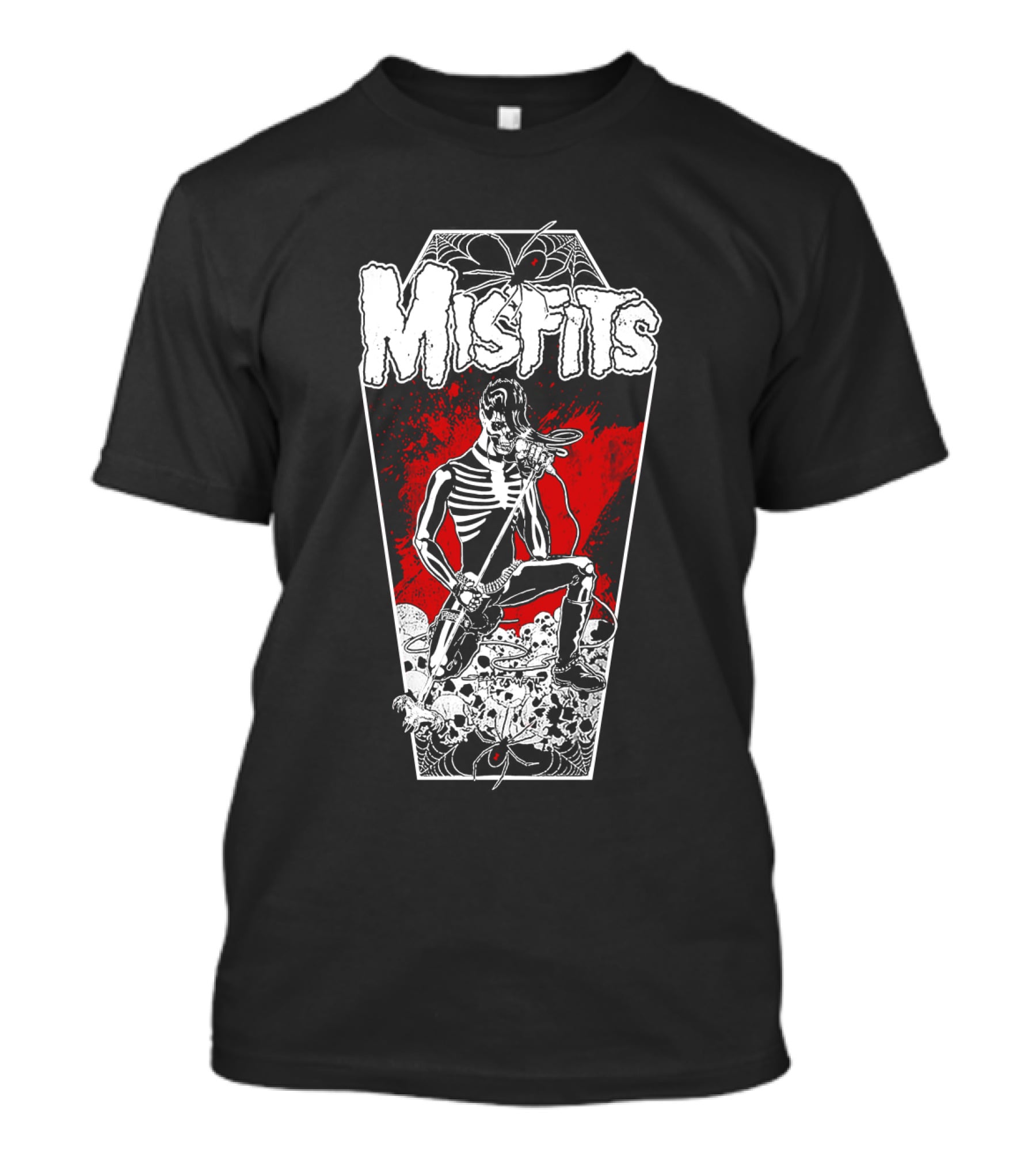 Misfits Coffin Skeleton Skulls Red Black T-Shirt