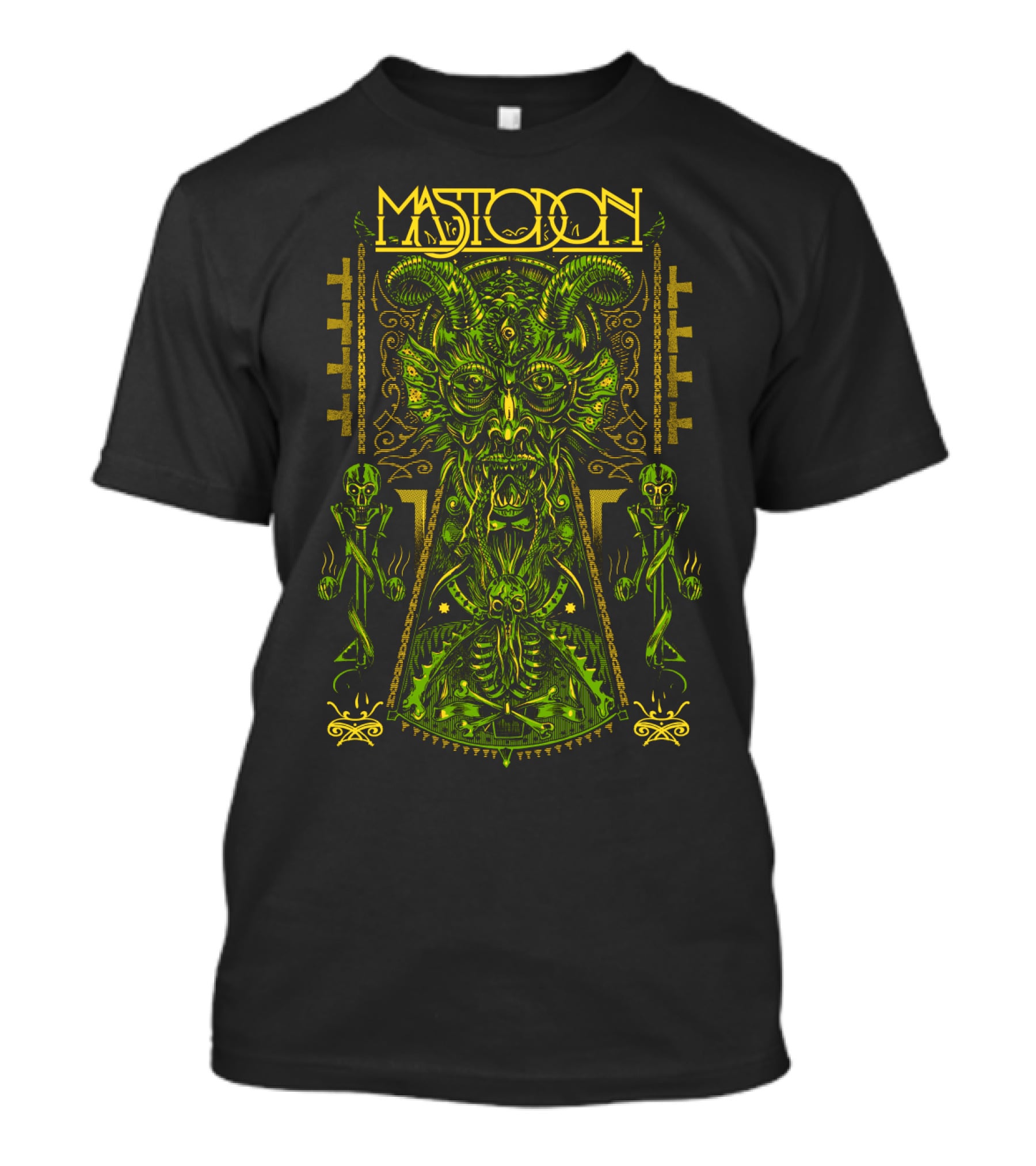 Mastodon Green Demonic Creature With Horns And Mystical T-Shirt