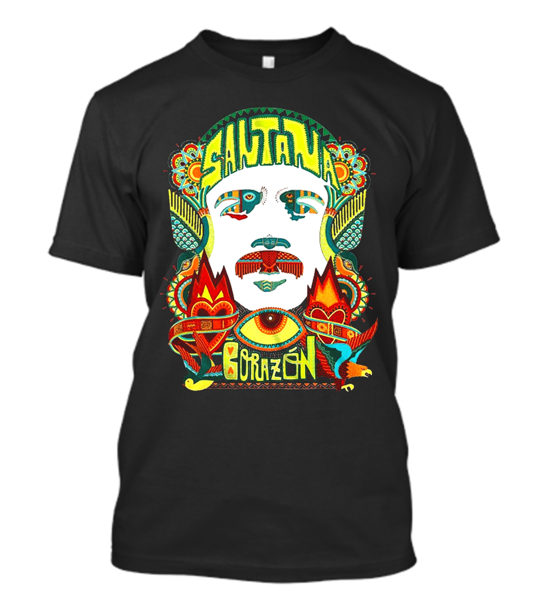 Santana Corazón Psychedelic Art Face T-Shirt