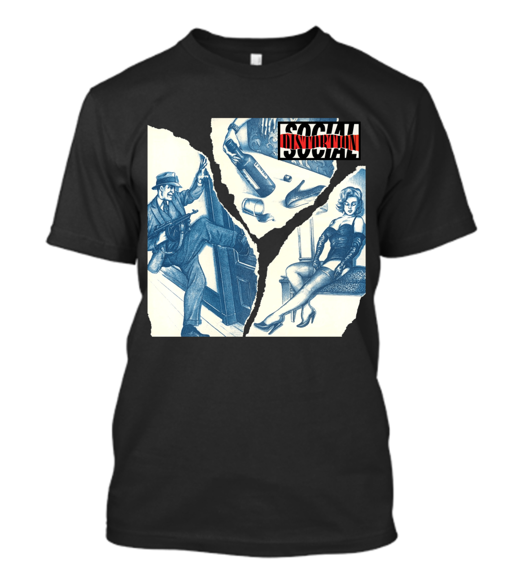 Social Distortion Gangster And Femme Fatale Vintage Scene T-Shirt