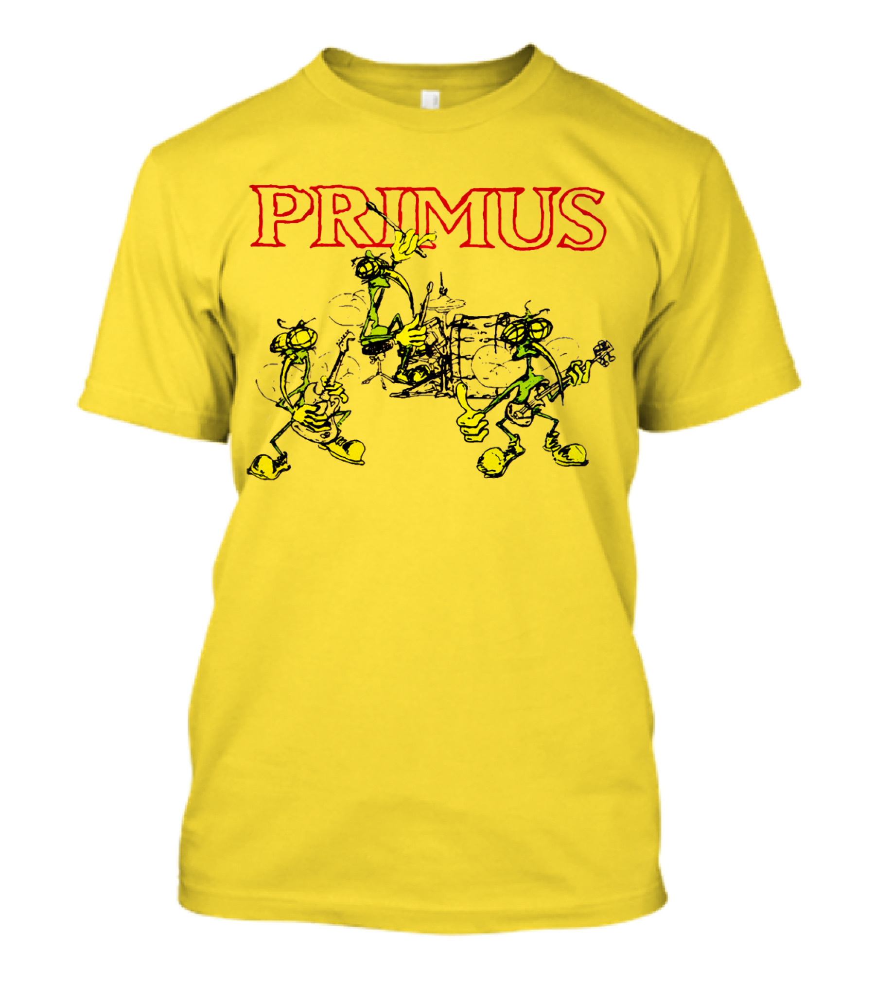 Primus Iconic Cartoon Figures With Red Title T-Shirt