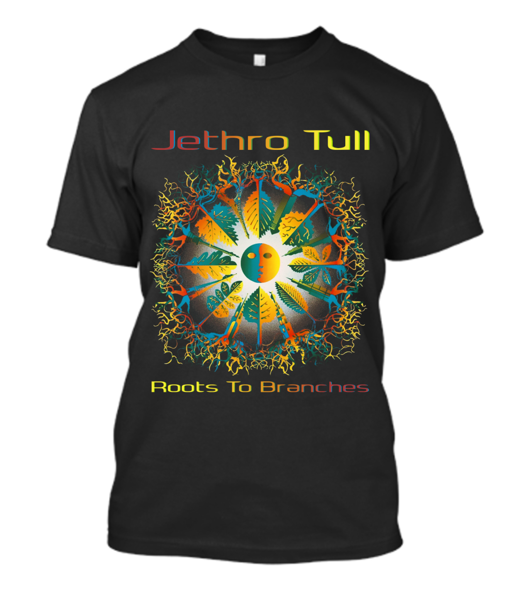 Jethro Tull Roots To Branches Psychedelic Tree Symbolism Vibrant Nature T-Shirt
