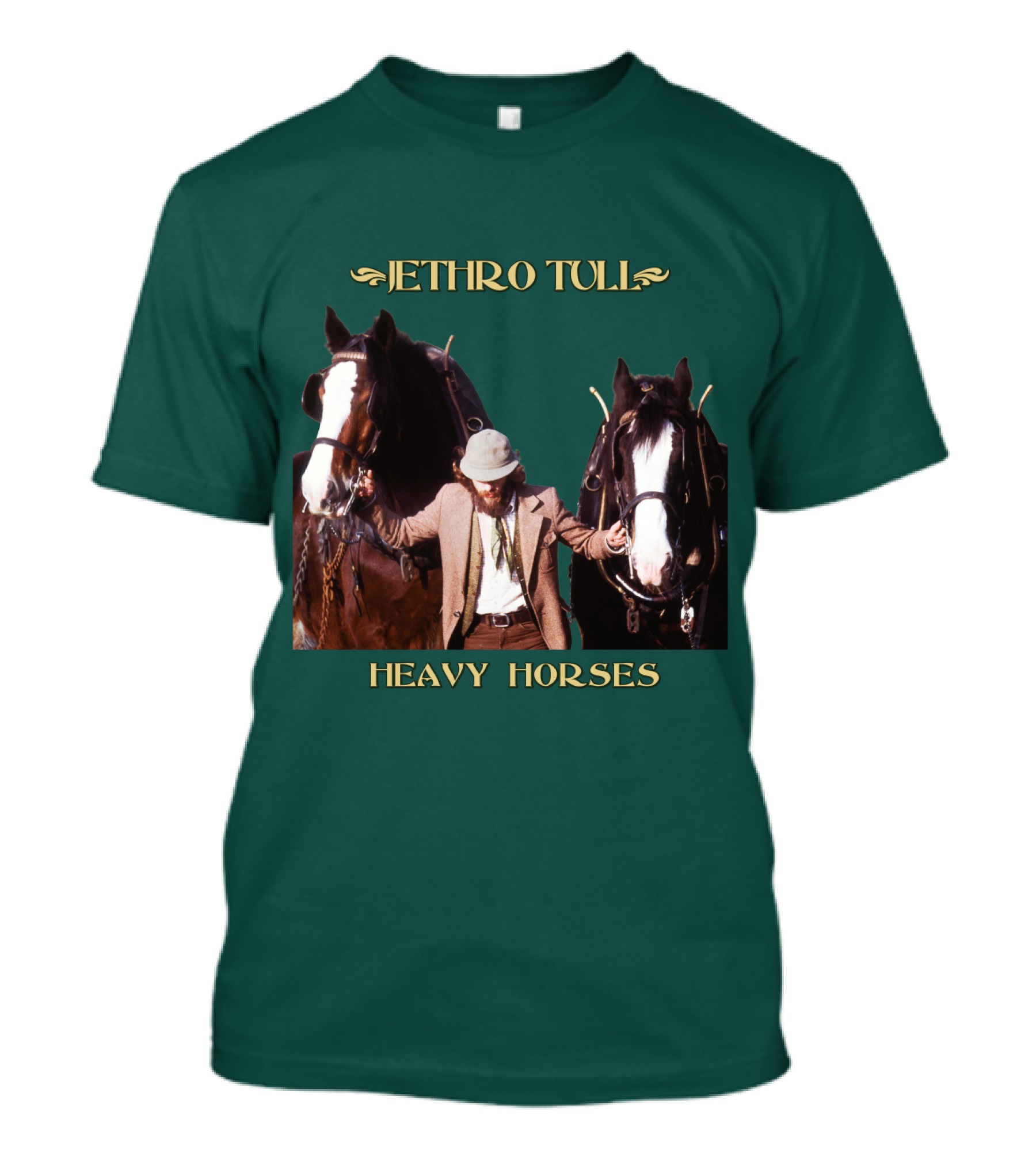 Jethro Tull Heavy Horses Album Cover With Horses And Figure T-Shirt