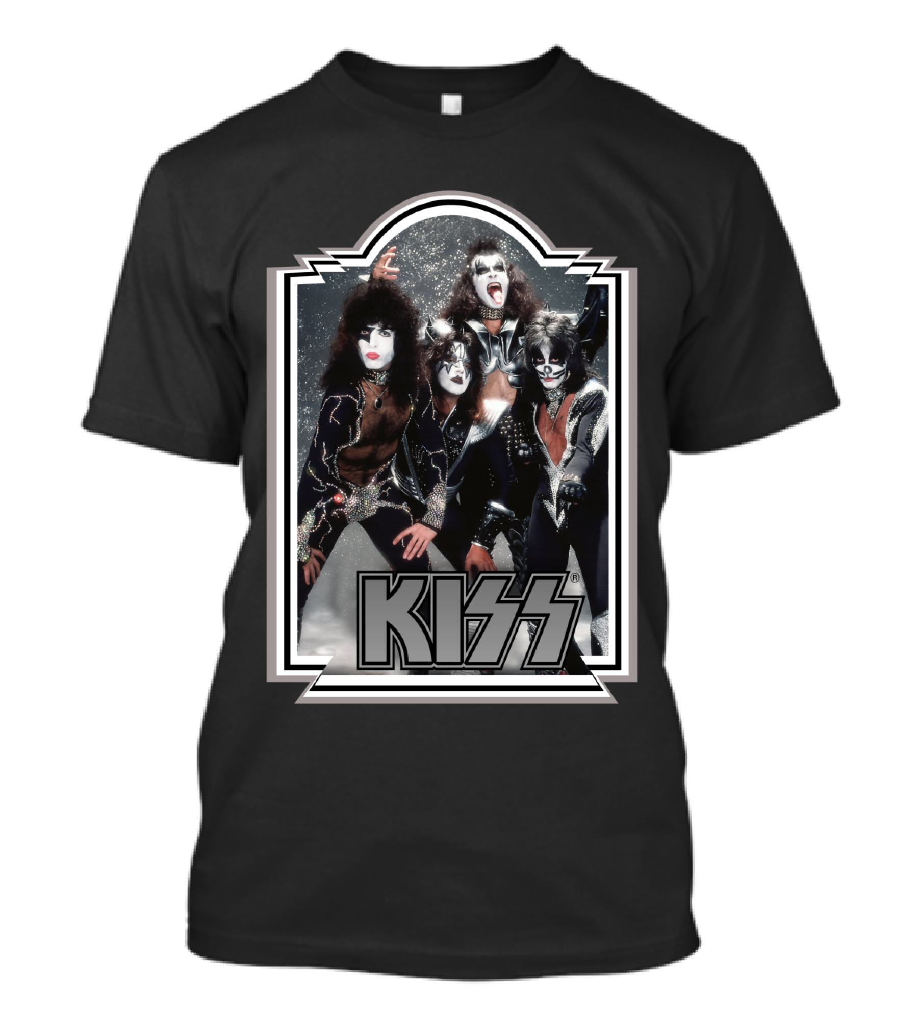 Kiss Band Iconic Makeup And Costumes 1970S Retro Style T-Shirt