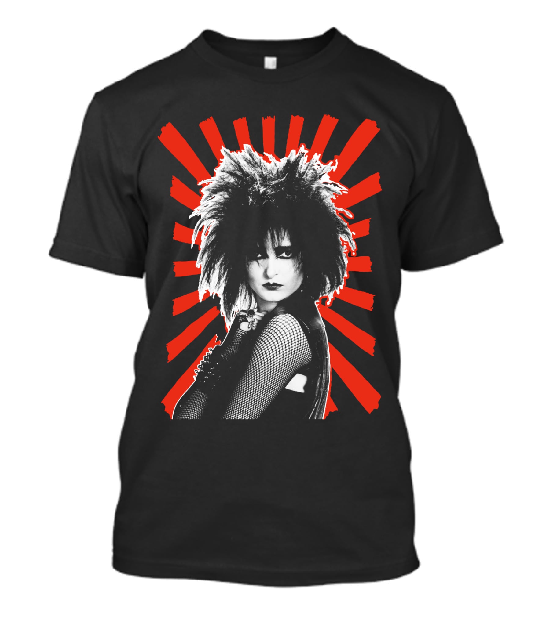 Punk Rock Icon With Red Sunburst T-Shirt