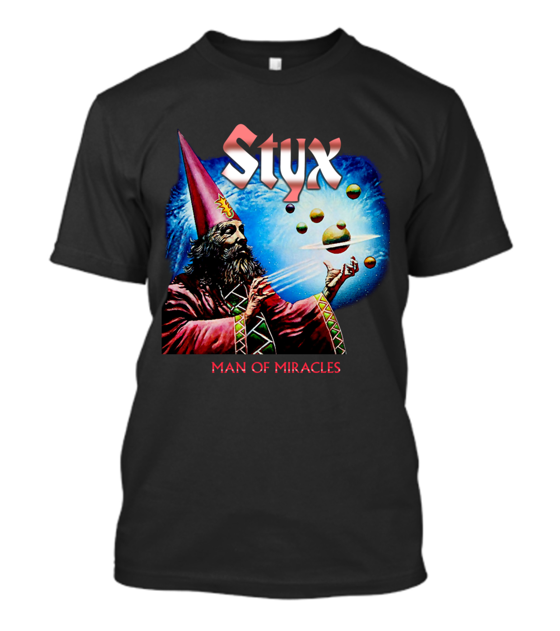Styx Man Of Miracles Wizard Planets Retro T-Shirt
