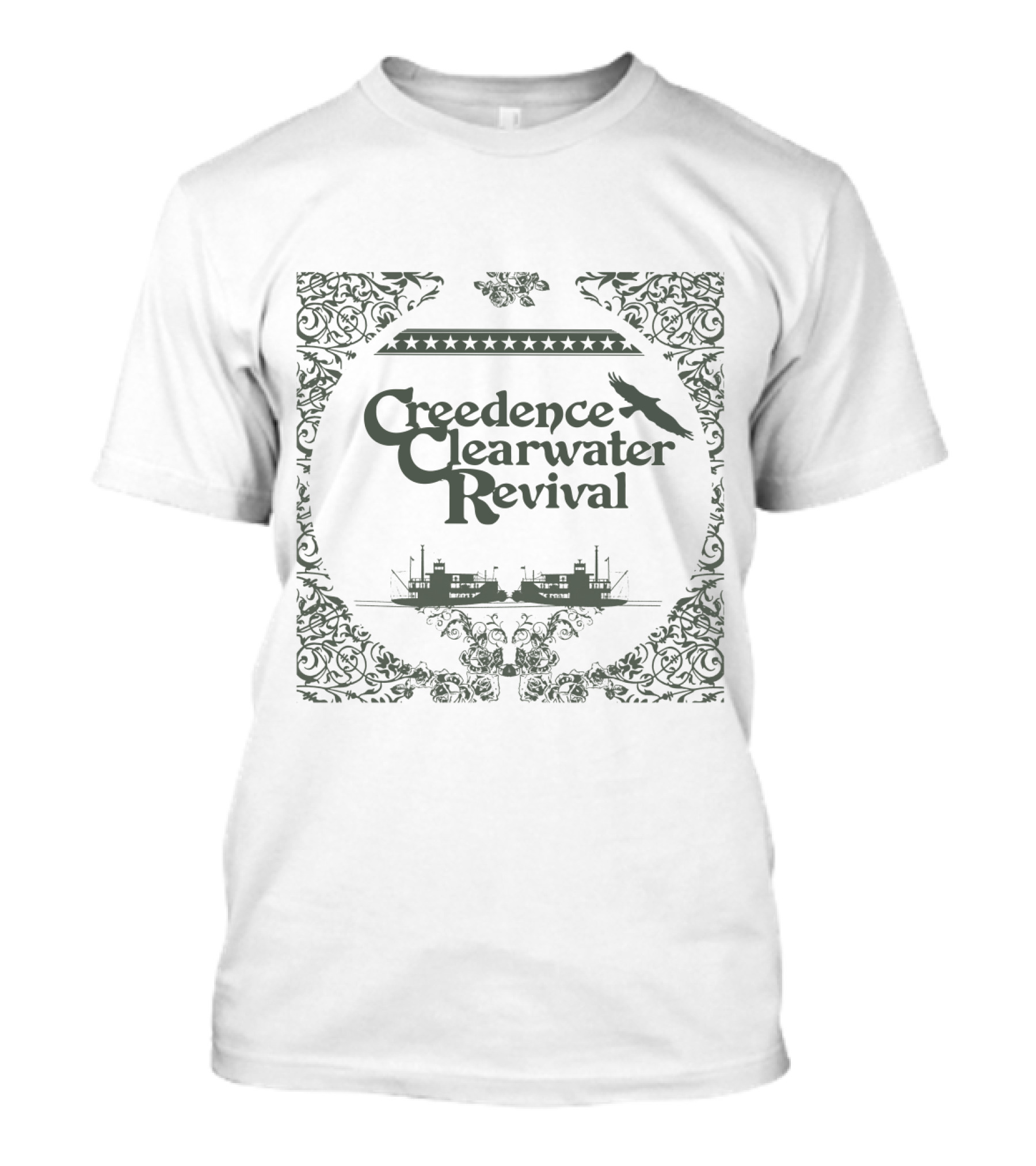 Creedence Clearwater Revival Ccr Steamboat Ornate Vintage Style T-Shirt
