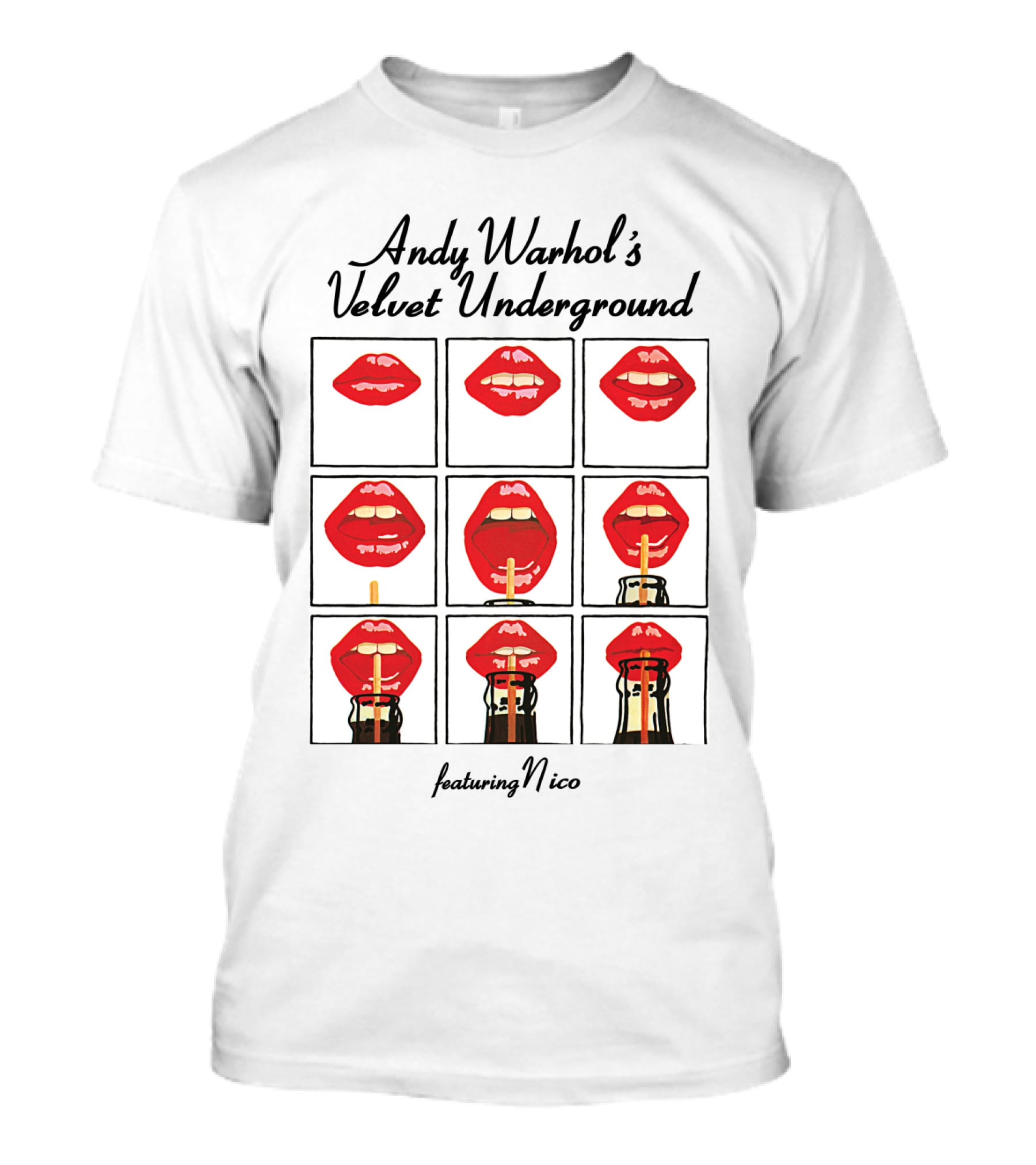 Andy Warhol's Velvet Underground Featuring Nico Lip Art Collage T-Shirt