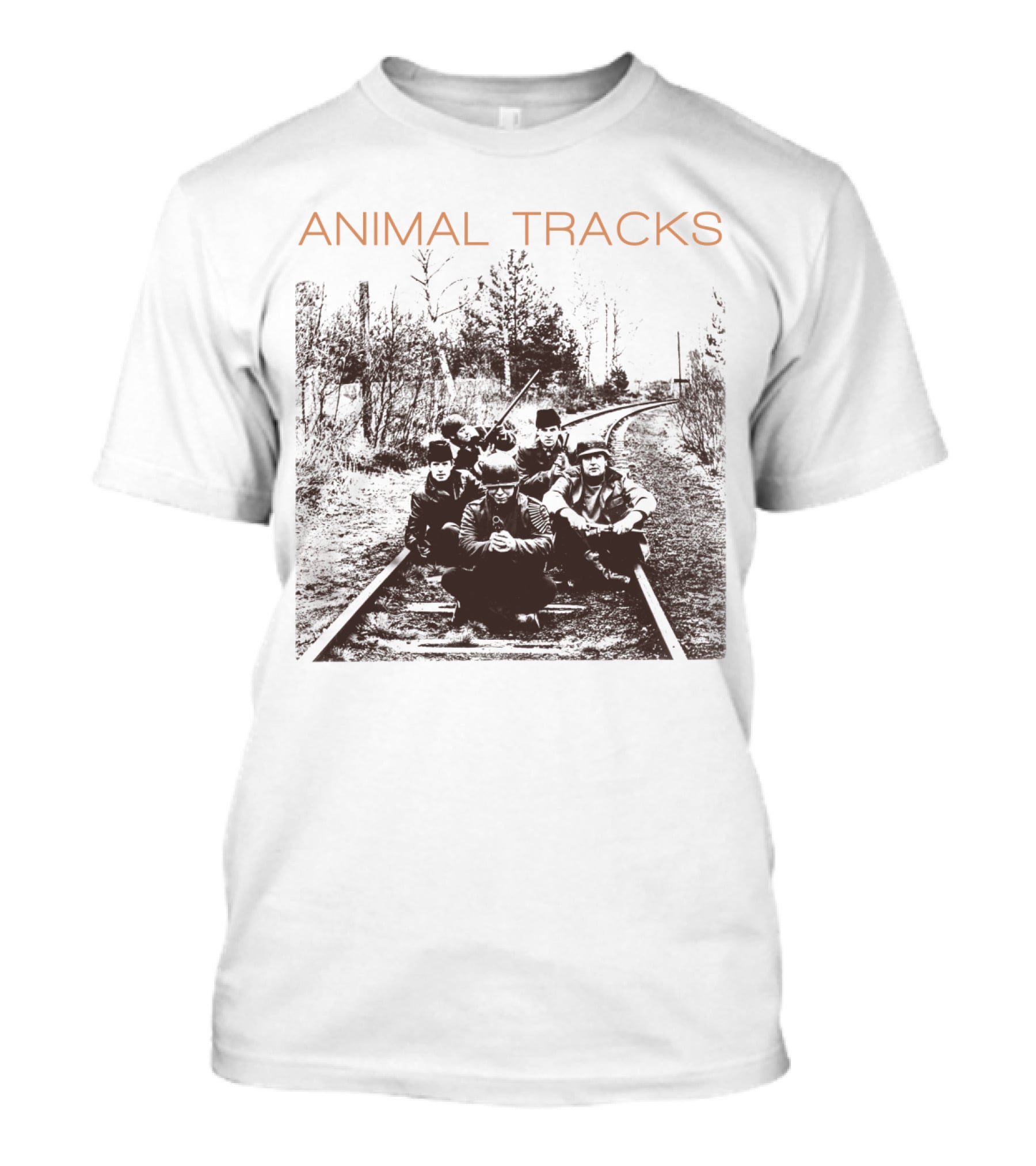 Animal Tracks Vintage Railroad Photo T-Shirt