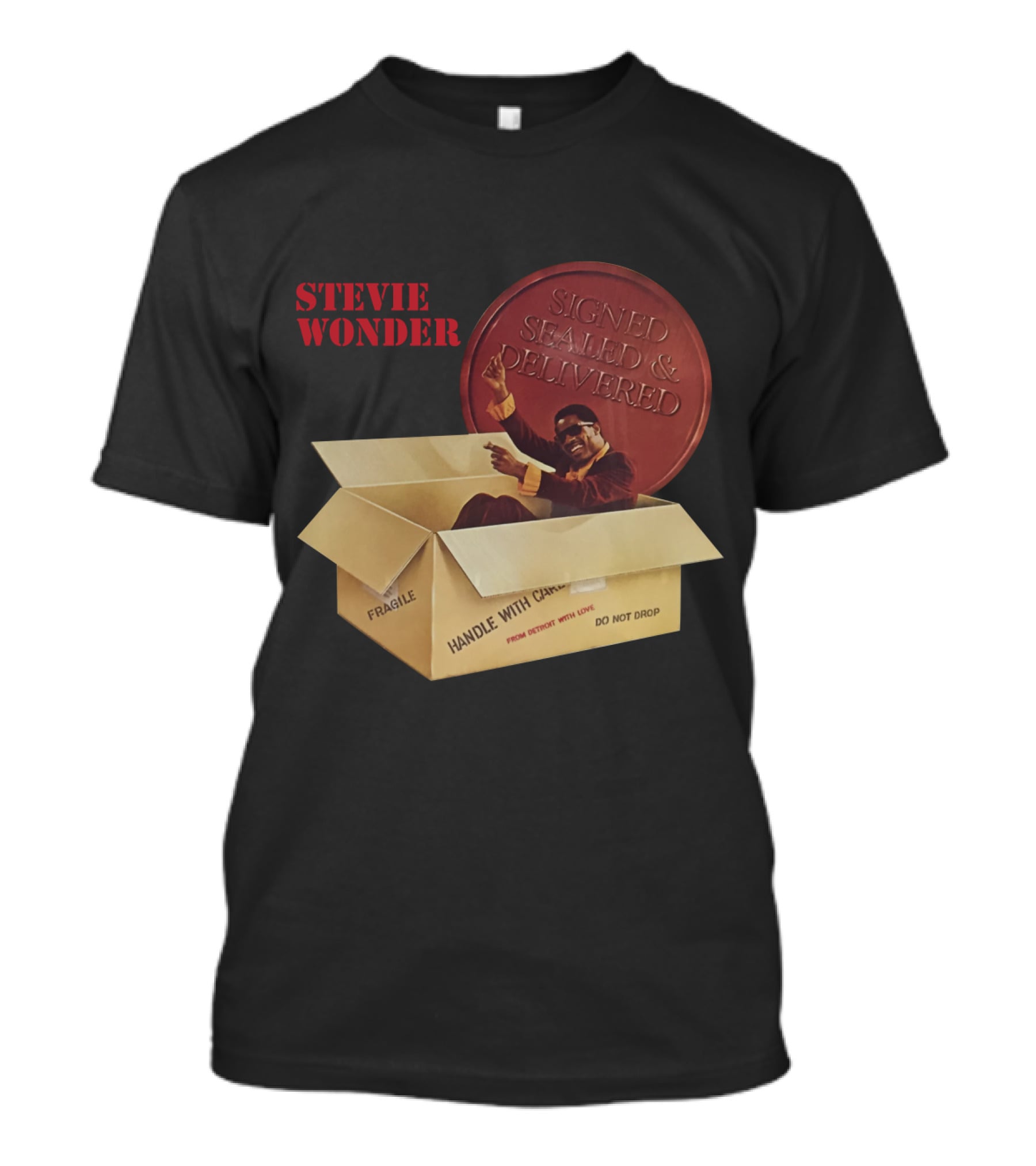 Stevie Wonder Signed Sealed & Delivered Album Cover T-Shirt