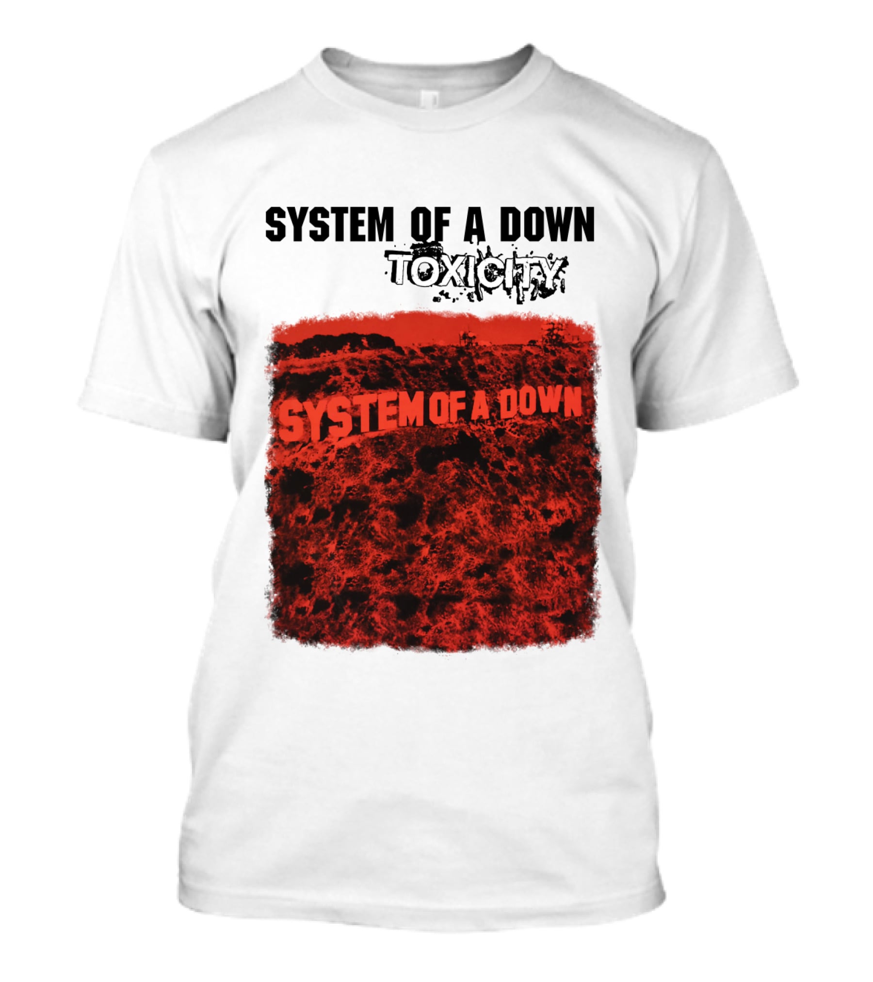 System Of A Down Toxicity Album Cover Red T-Shirt