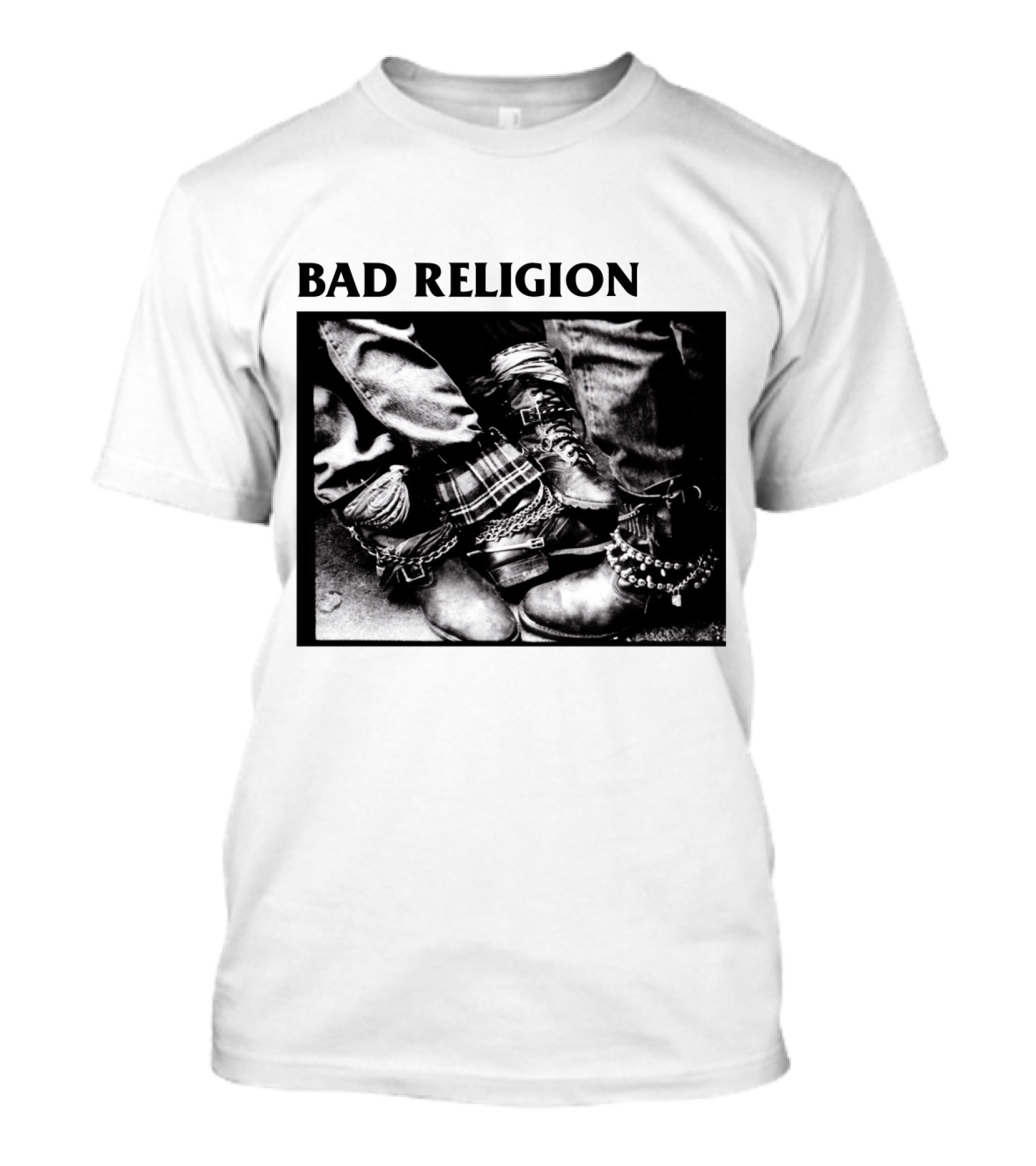 Bad Religion Band Punk Rock Boot Chains And Plaid Pants T-Shirt