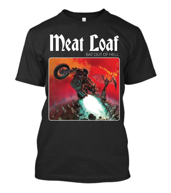 Meat Loaf Bat Out Of Hell Motorcycle And Bat T-Shirt