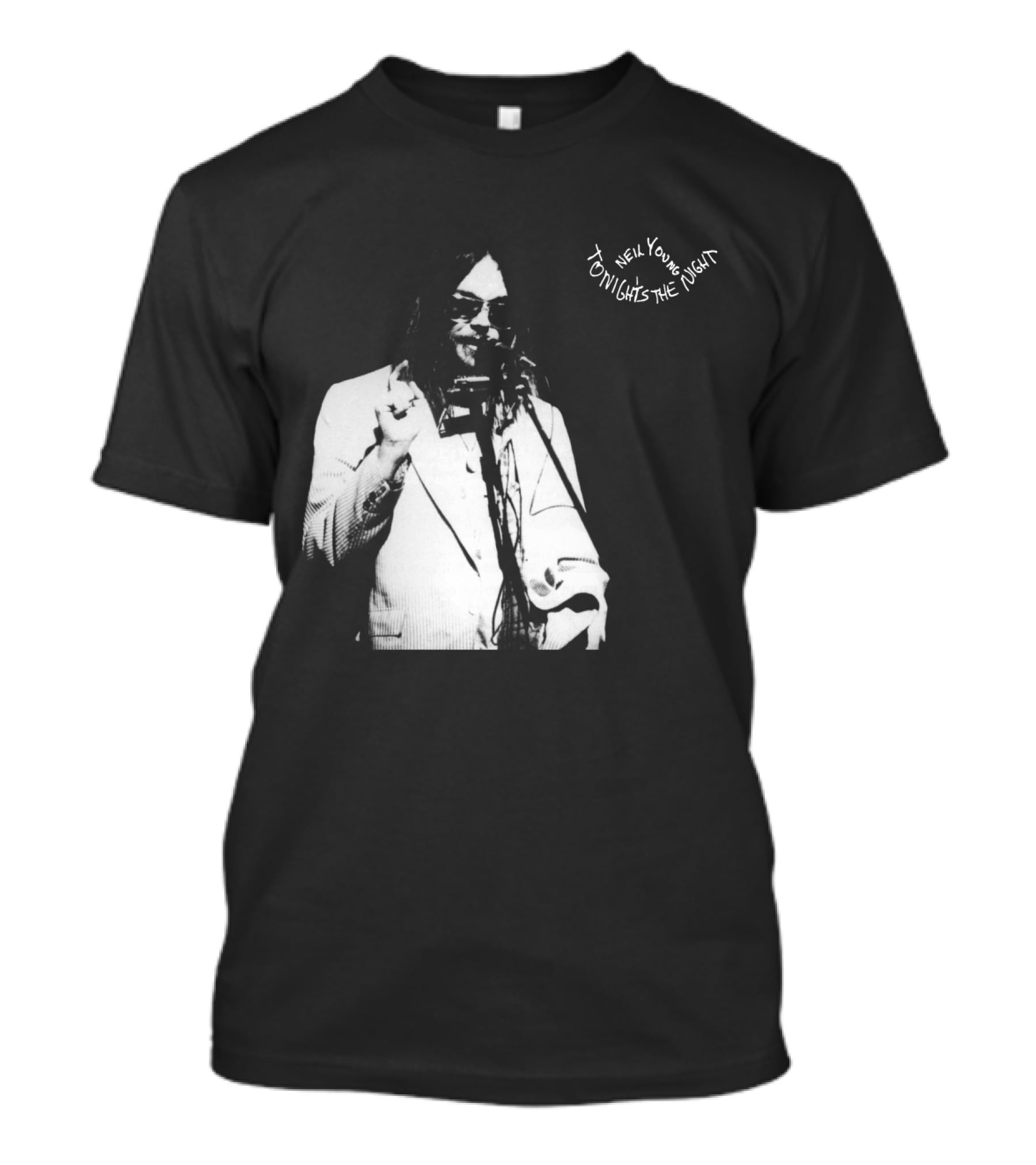 Neil Young Tonight's The Night Black And White Photo T-Shirt