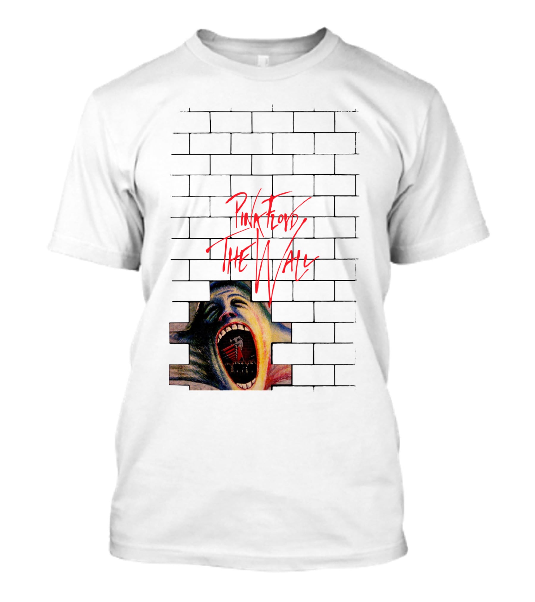 Pink Floyd The Wall Scream Art On Brick T-Shirt