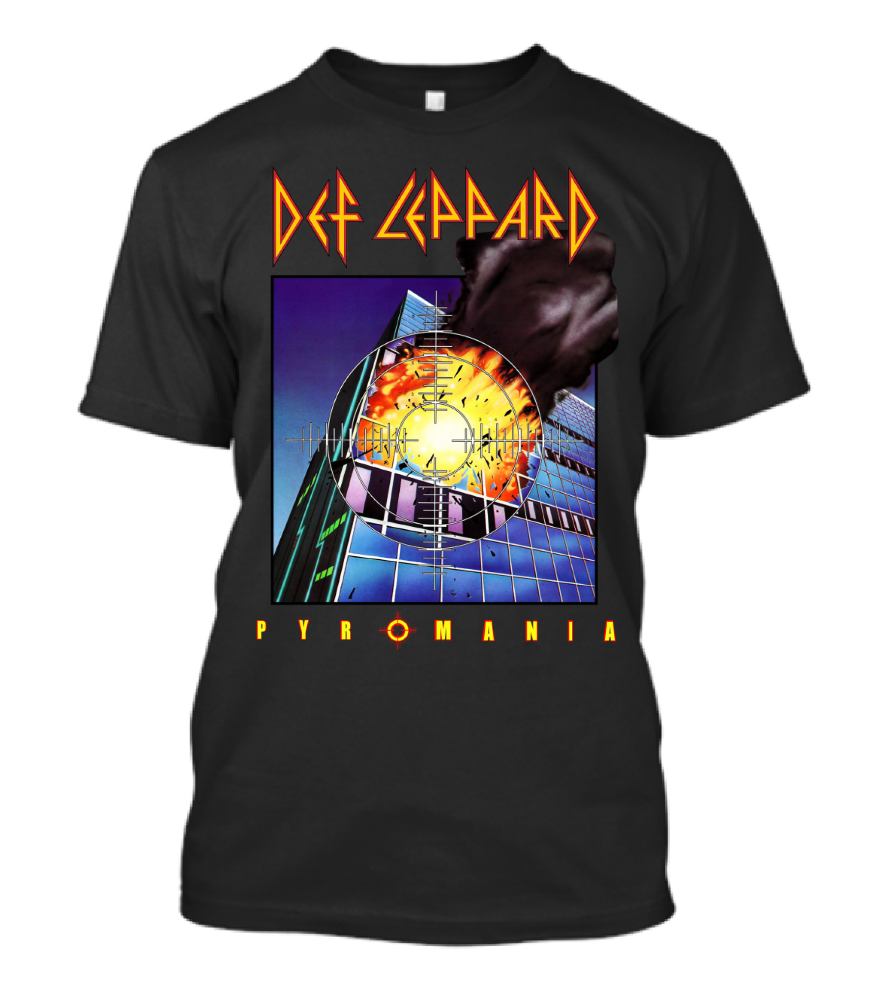 Def Leppard Pyromania Album Art Explosion Building Iconic T-Shirt