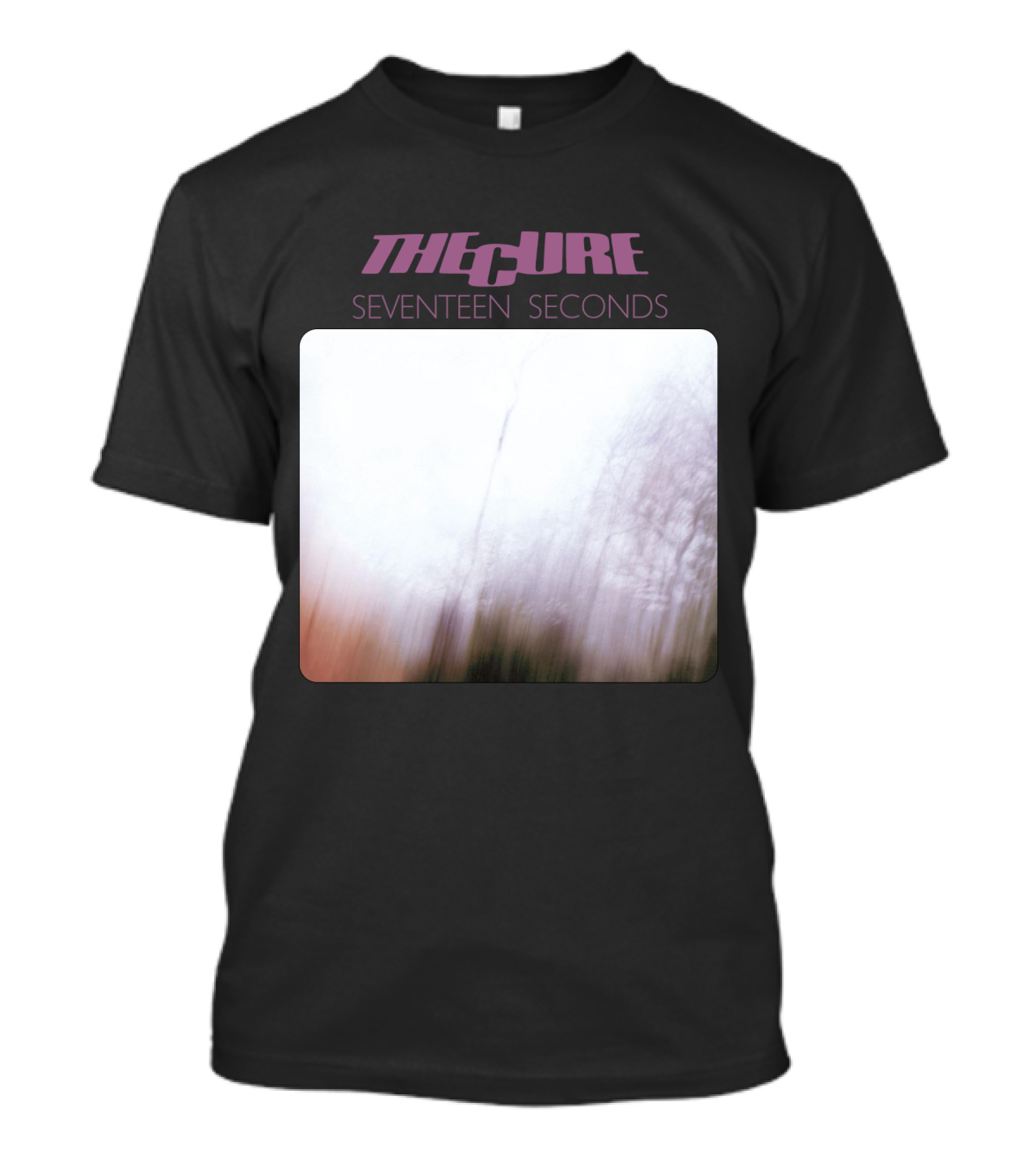 The Cure Seventeen Seconds Blurred Trees Album Cover T-Shirt