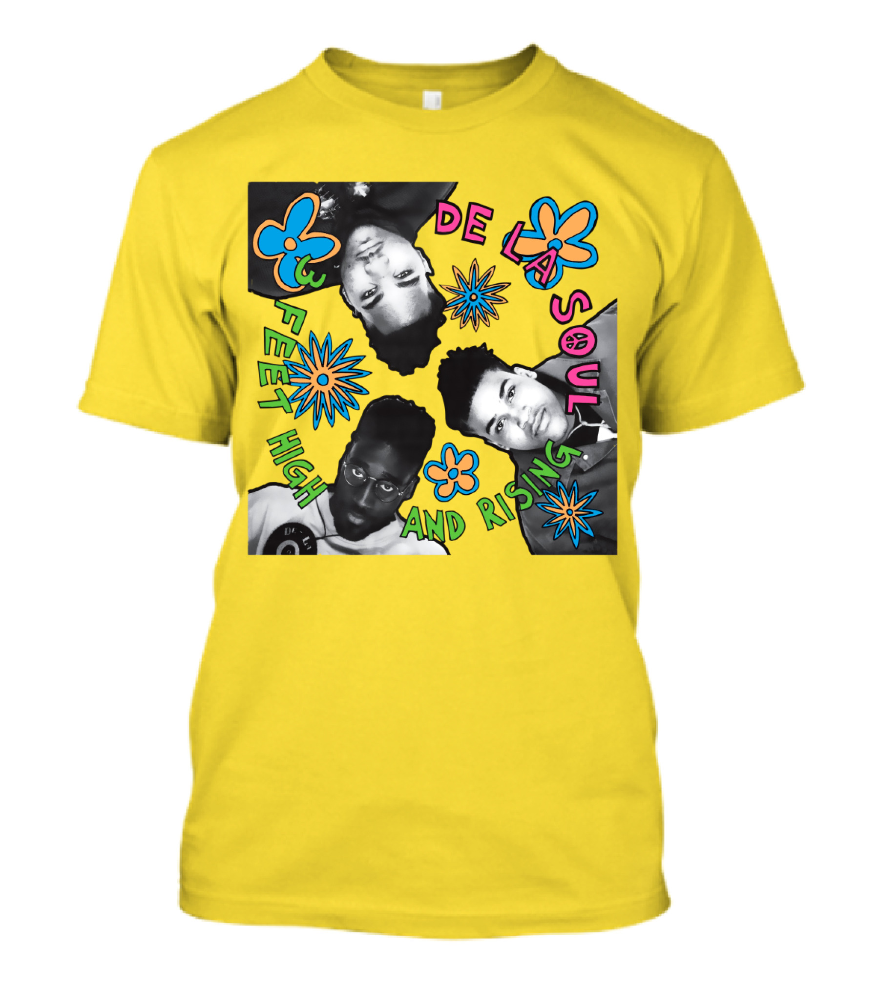 De La Soul 3 Feet High And Rising Psychedelic Flower T-Shirt