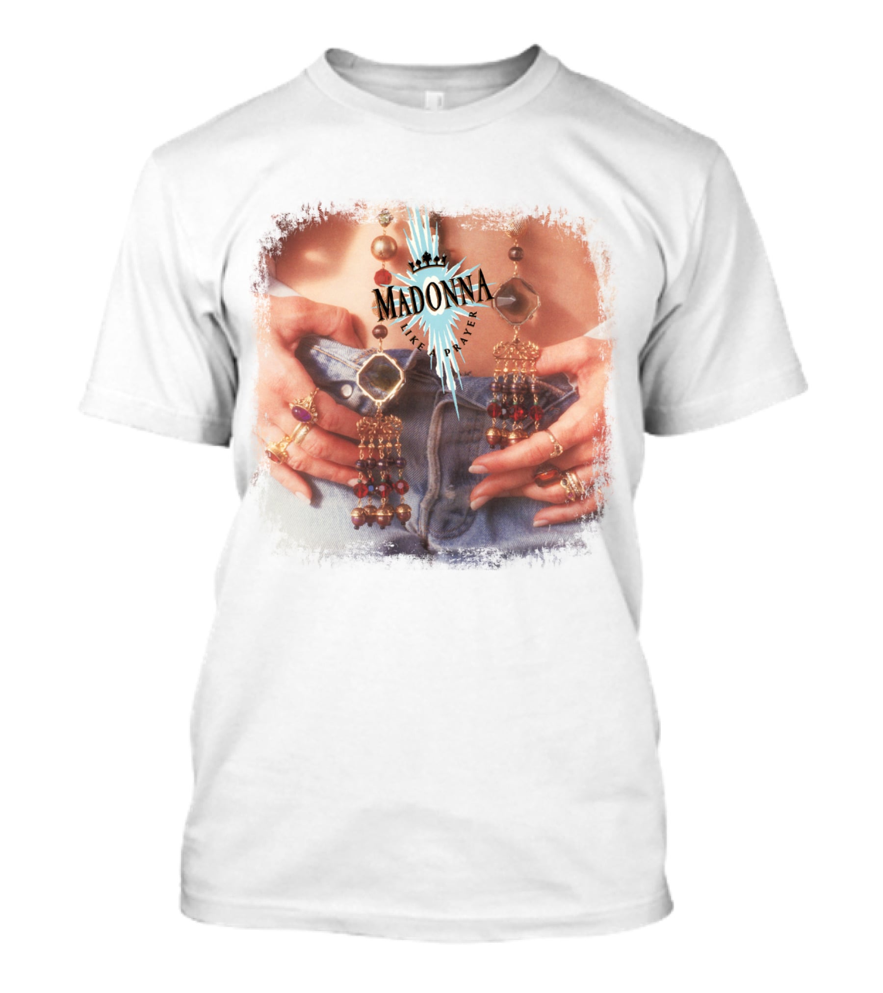 Madonna Like A Prayer Jewelry And Denim Iconic Style Fashion T-Shirt
