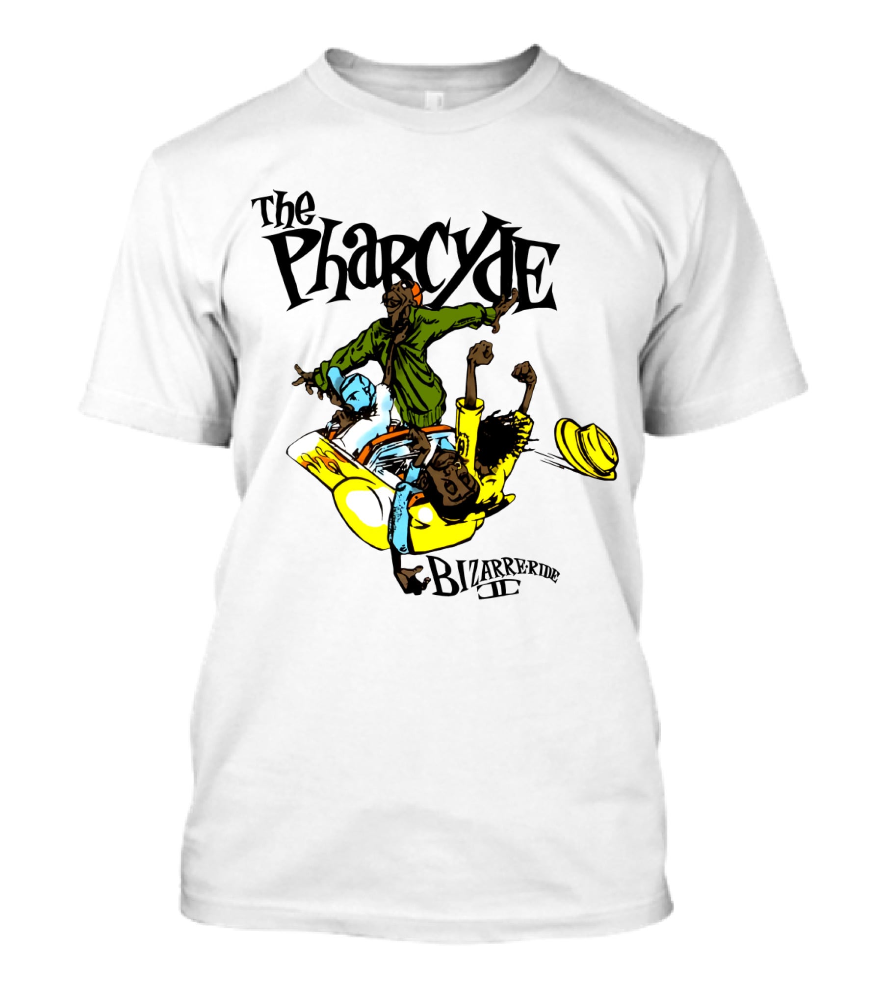 The Pharcyde Bizarre Ride Ii Cartoon Characters On Yellow Car T-Shirt