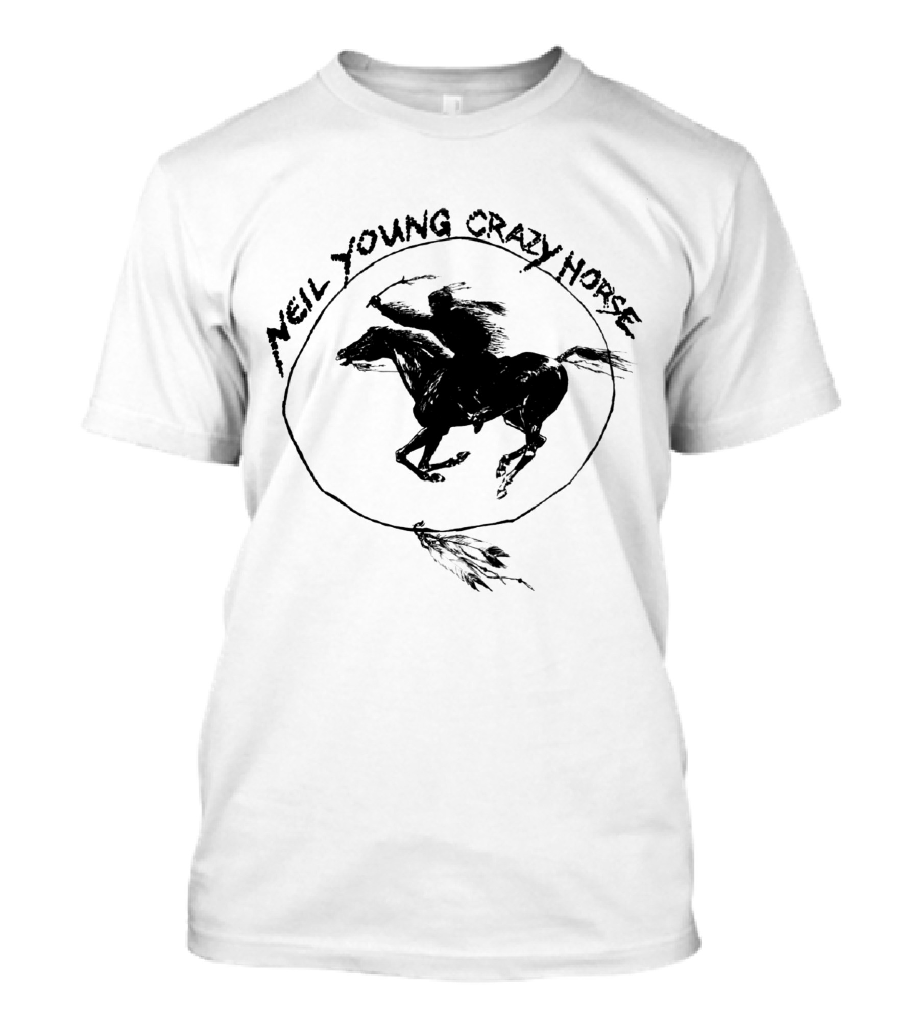 Neil Young Crazy Horse Ragged Glory Black Horse T-Shirt