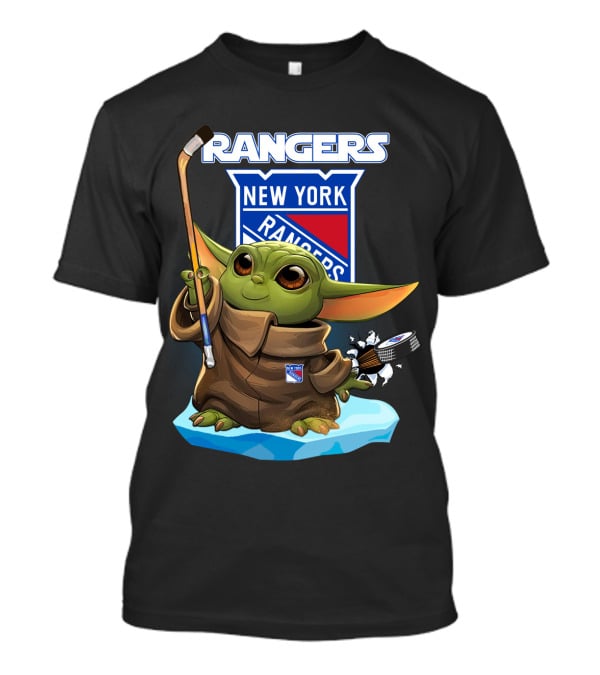 New York Rangers Baby Yoda Hockey NHL T-Shirt