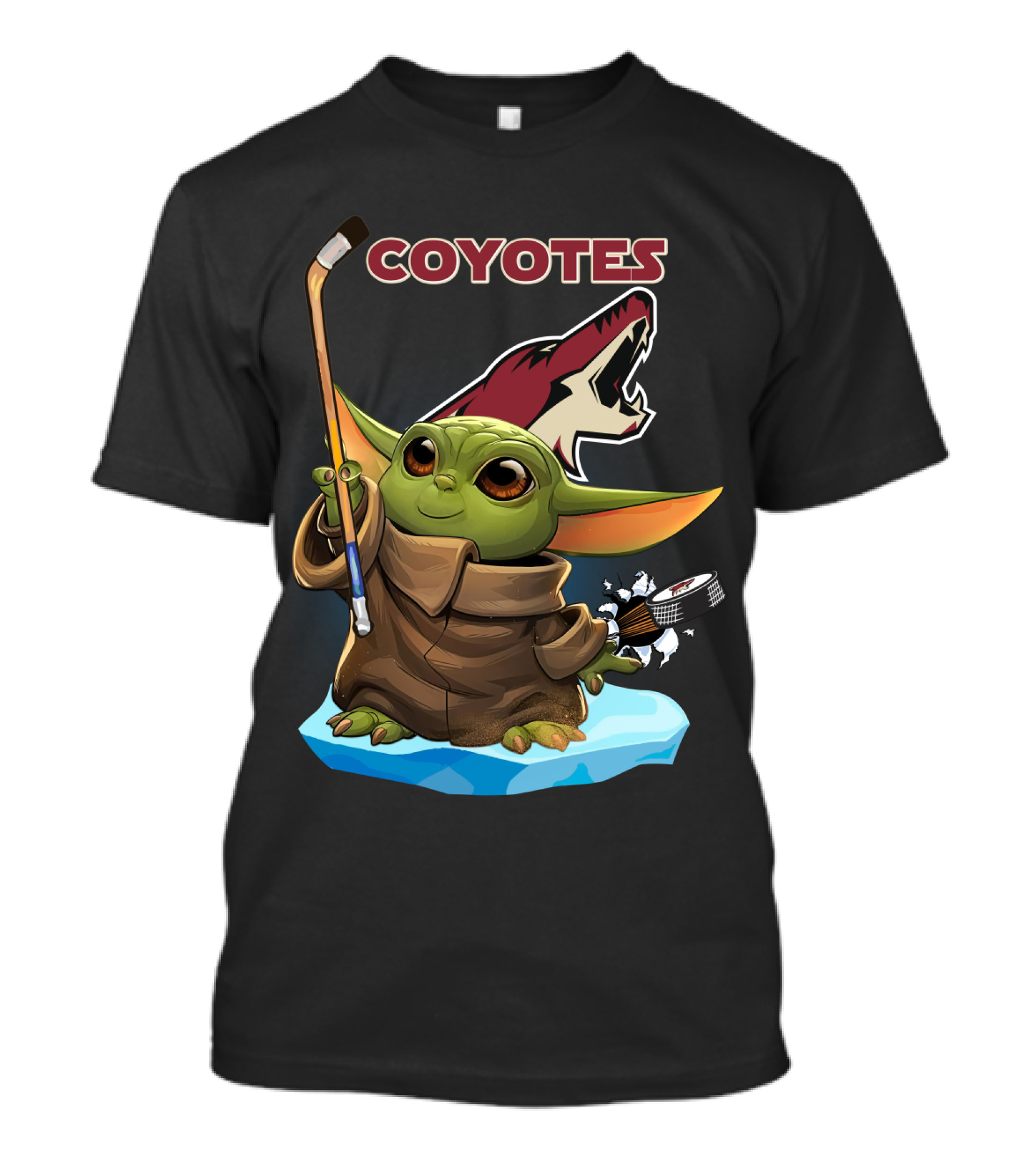 Coyotes Baby Yoda Hockey Nhl Icon Collaboration T-Shirt