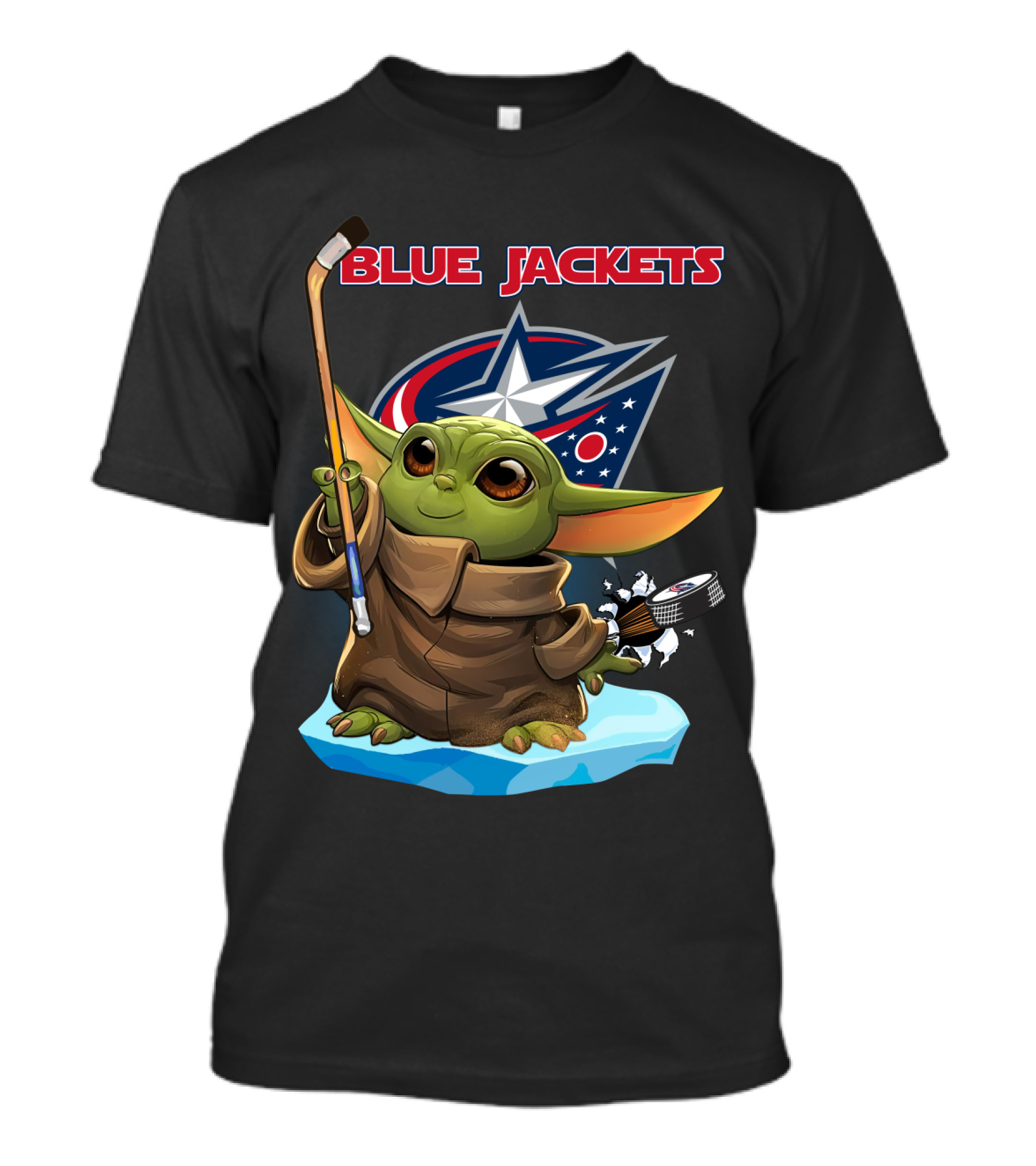 Blue Jackets Baby Yoda Columbus NHL Hockey Star Wars T-Shirt